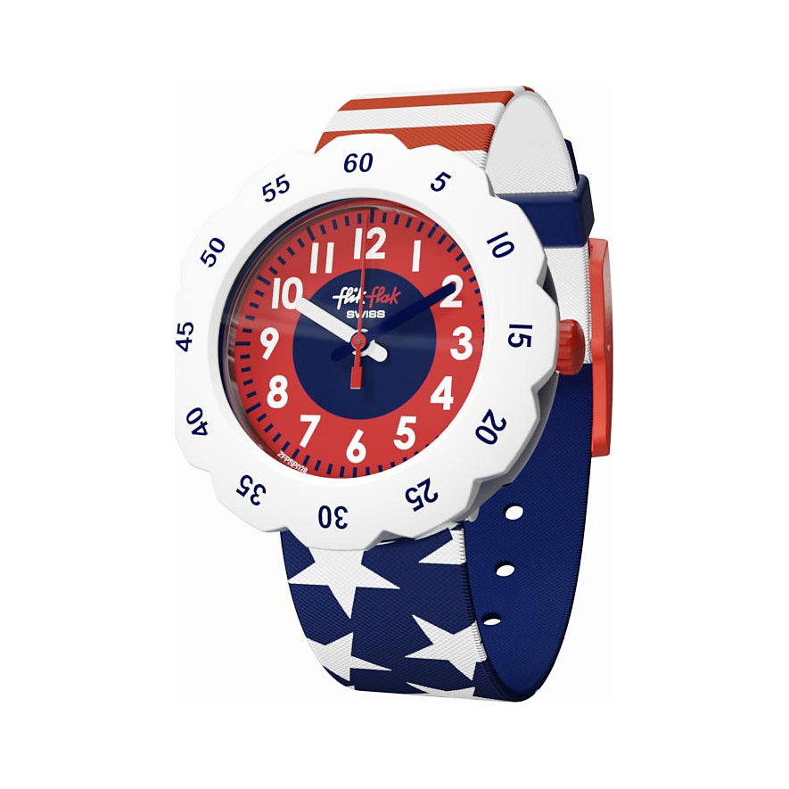 Flik Flak Kinderuhr Stars And Stripes FPSP028 Flik Flak Kinderuhr Stars And Stripes FPSP028