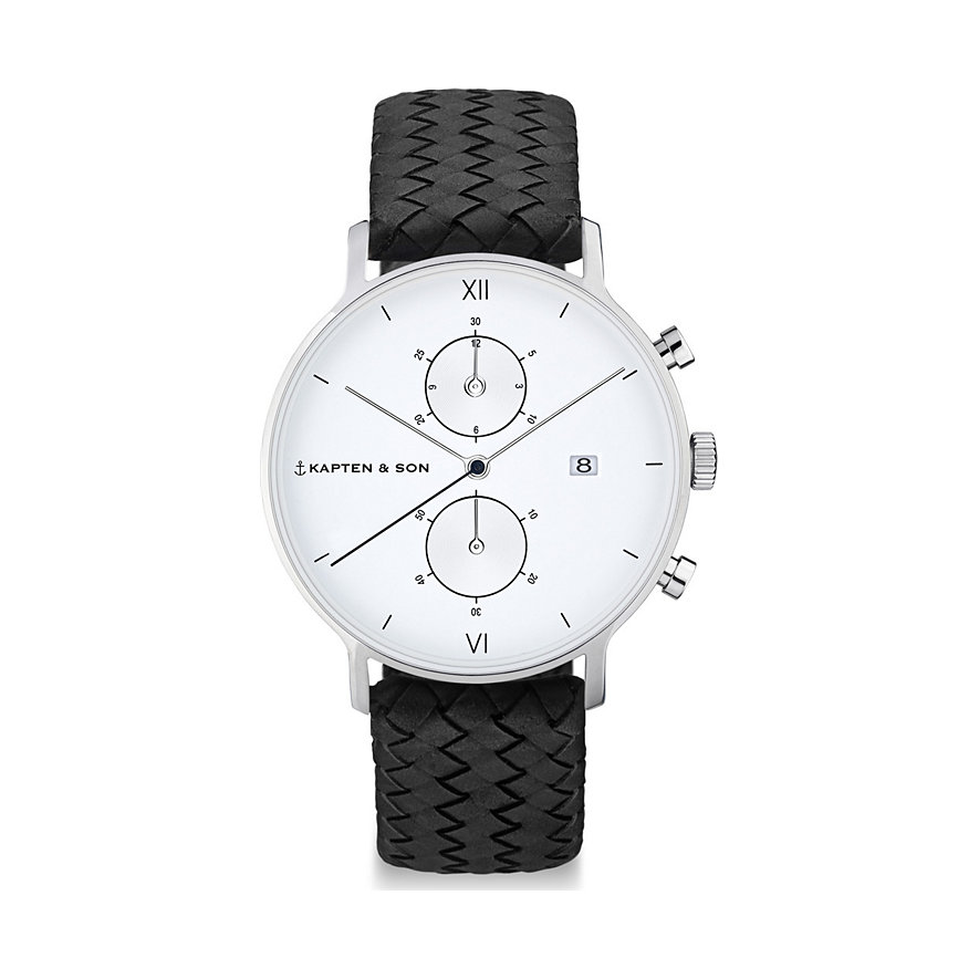 Kapten & Son Chronograph Black Woven CD03A1099F12A Kapten & Son Chronograph Black Woven CD03A1099F12A
