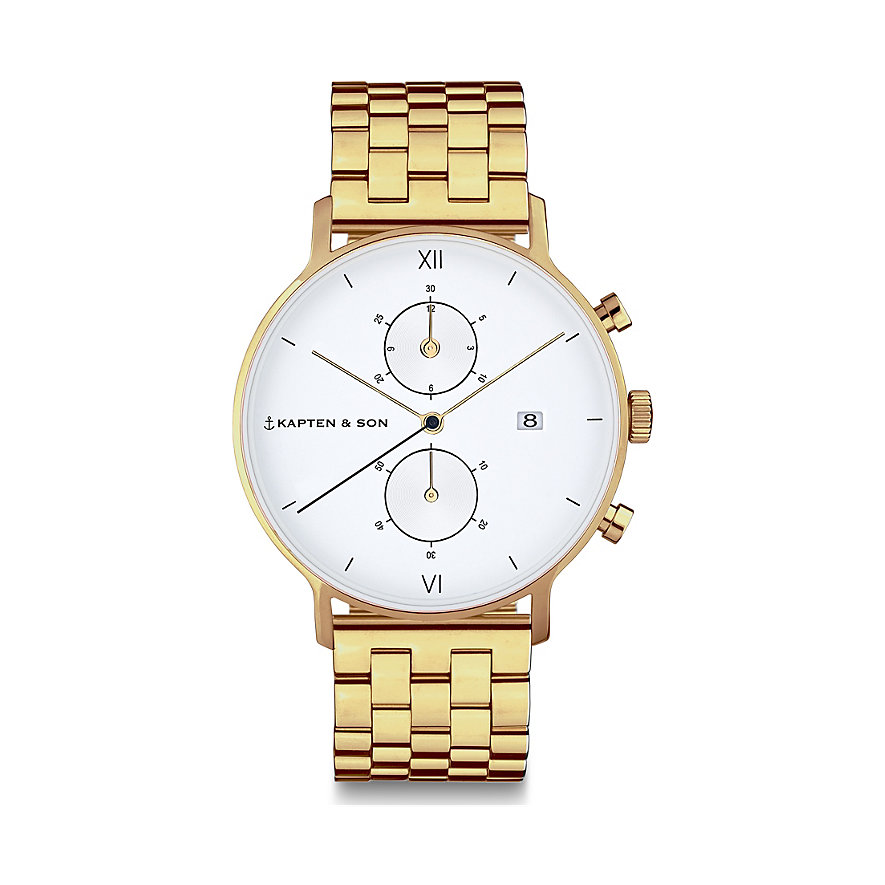 Kapten & Son Chronograph Gold Steel CD09A0840F12A Kapten & Son Chronograph Gold Steel CD09A0840F12A
