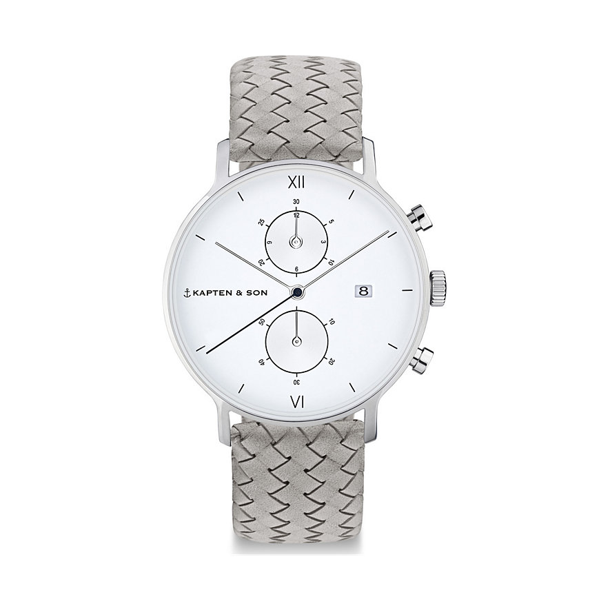 Kapten & Son Chronograph Grey Woven CD03A1002F12A Kapten & Son Chronograph Grey Woven CD03A1002F12A