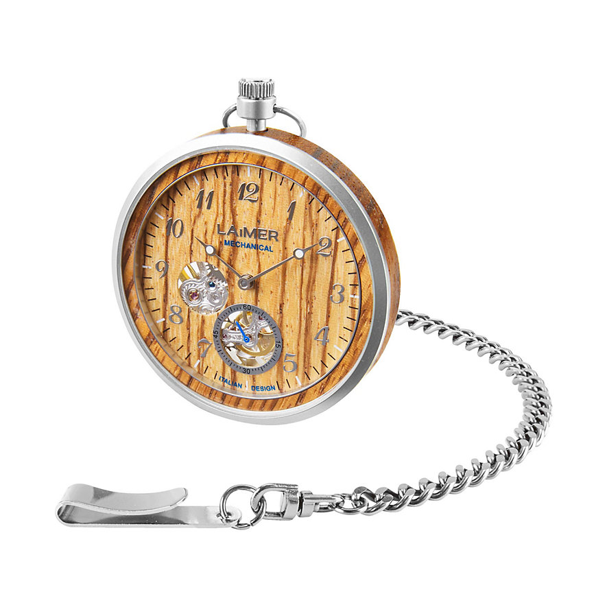 Laimer Taschenuhr MATTHEO U-0172 Edelstahl, Holz