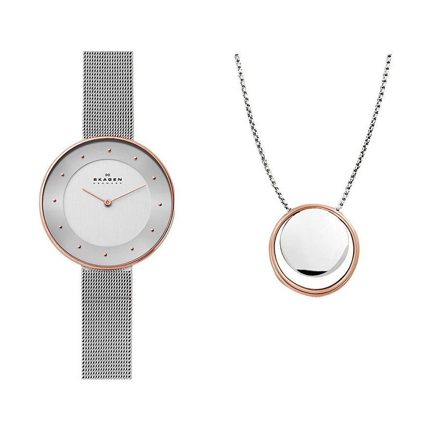 Skagen Exklusivset Damenuhr + Kette SKW1078 Skagen Exklusivset Damenuhr + Kette SKW1078