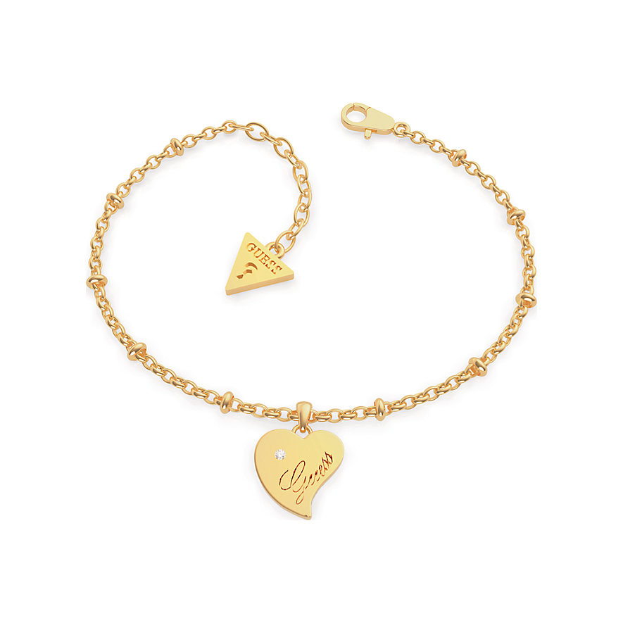 Guess Armband Chain Br Heart Pendant Guess Armband Chain Br Heart Pendant