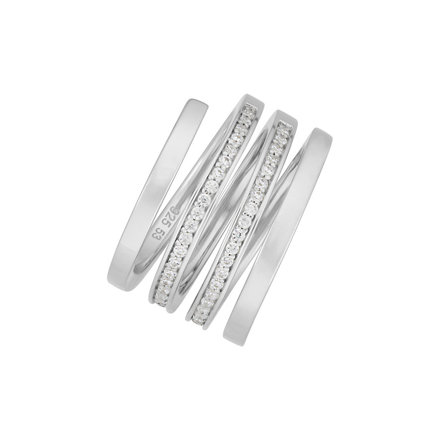 JETTE Silver Damenring Curling 60079358 JETTE Silver Damenring Curling 60079358
